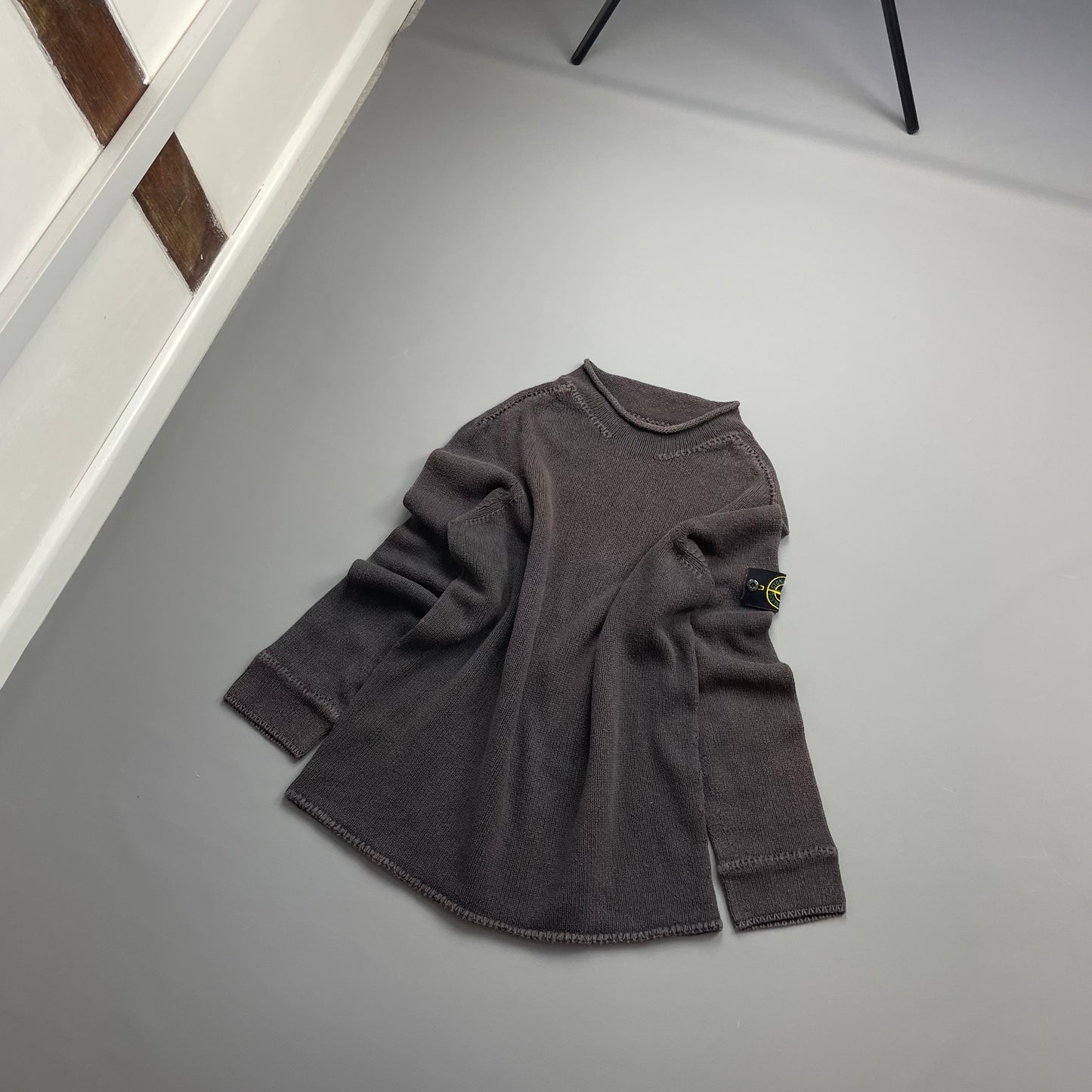 Stone Island Grey/Brown SS04 Midwieght Knit Mockneck Jumper