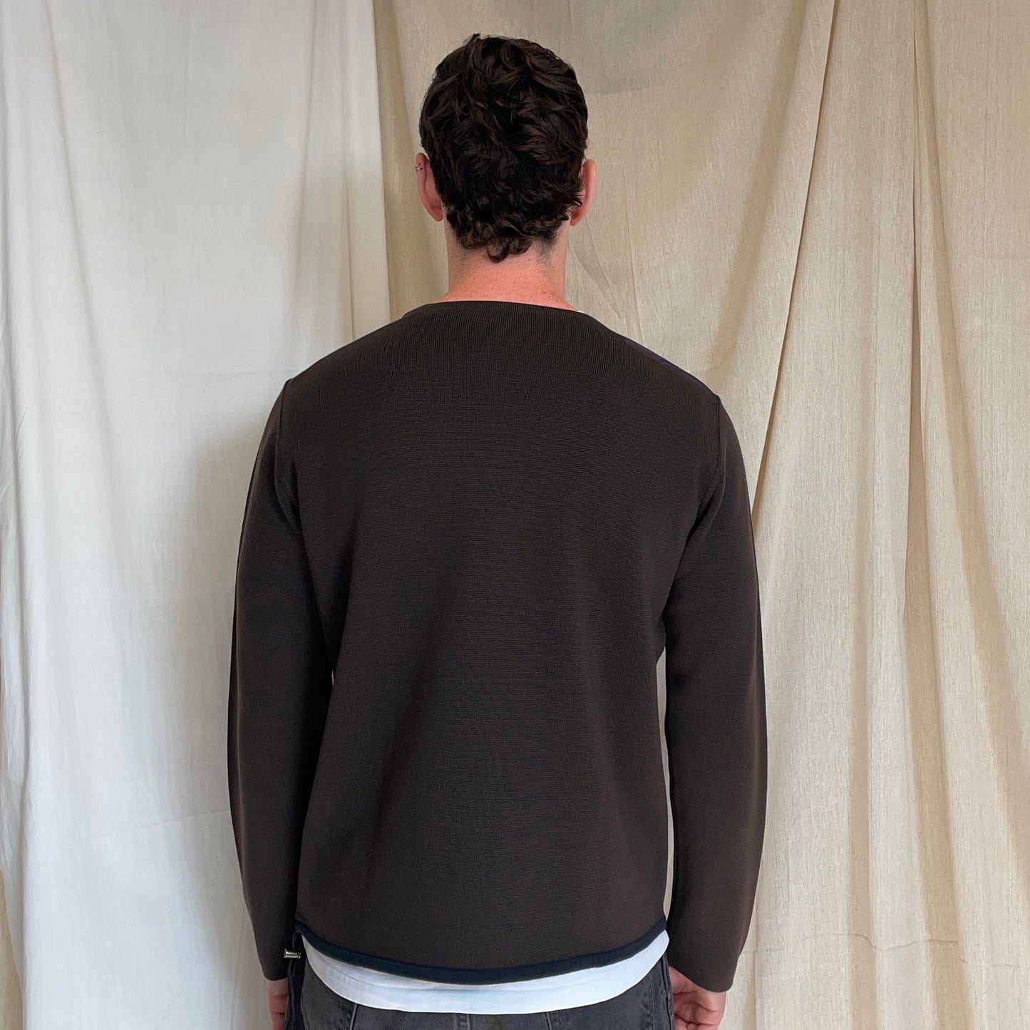 Prada Sport Khaki 00s Nylon Panel Technical Knit Crewneck Jumper