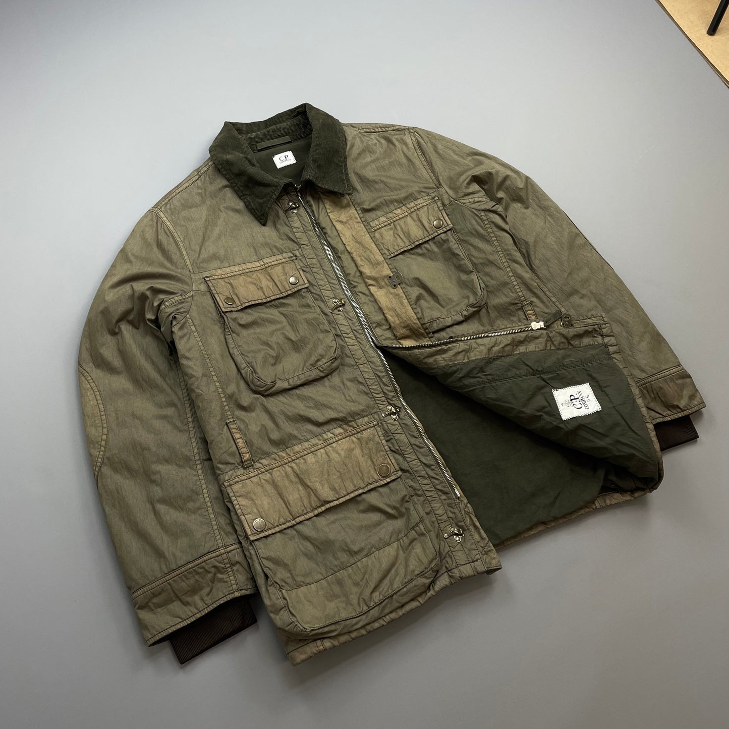 C.P. Company Brown Multi-Pocket Fireman Clasp Lined & Padded Jacket
