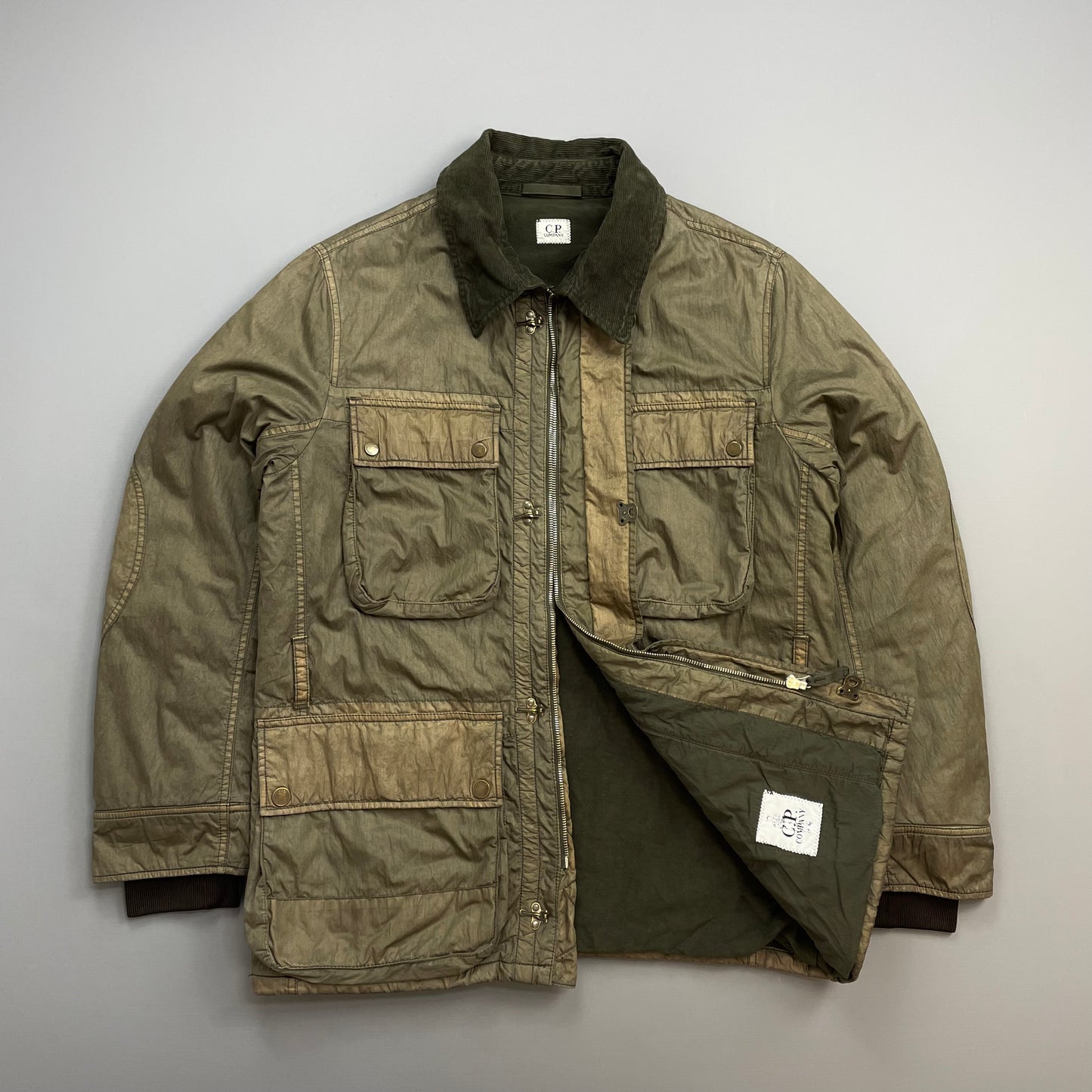 C.P. Company Brown Multi-Pocket Fireman Clasp Lined & Padded Jacket