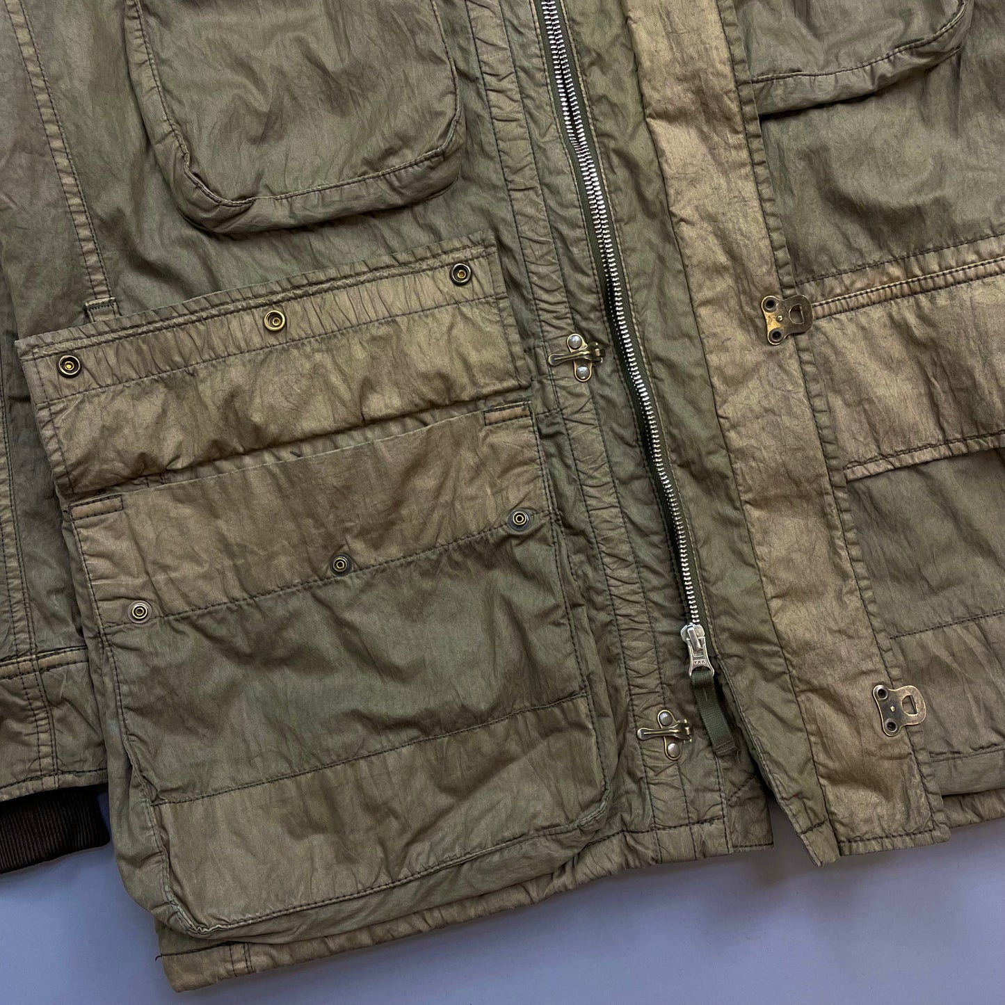 C.P. Company Brown Multi-Pocket Fireman Clasp Lined & Padded Jacket