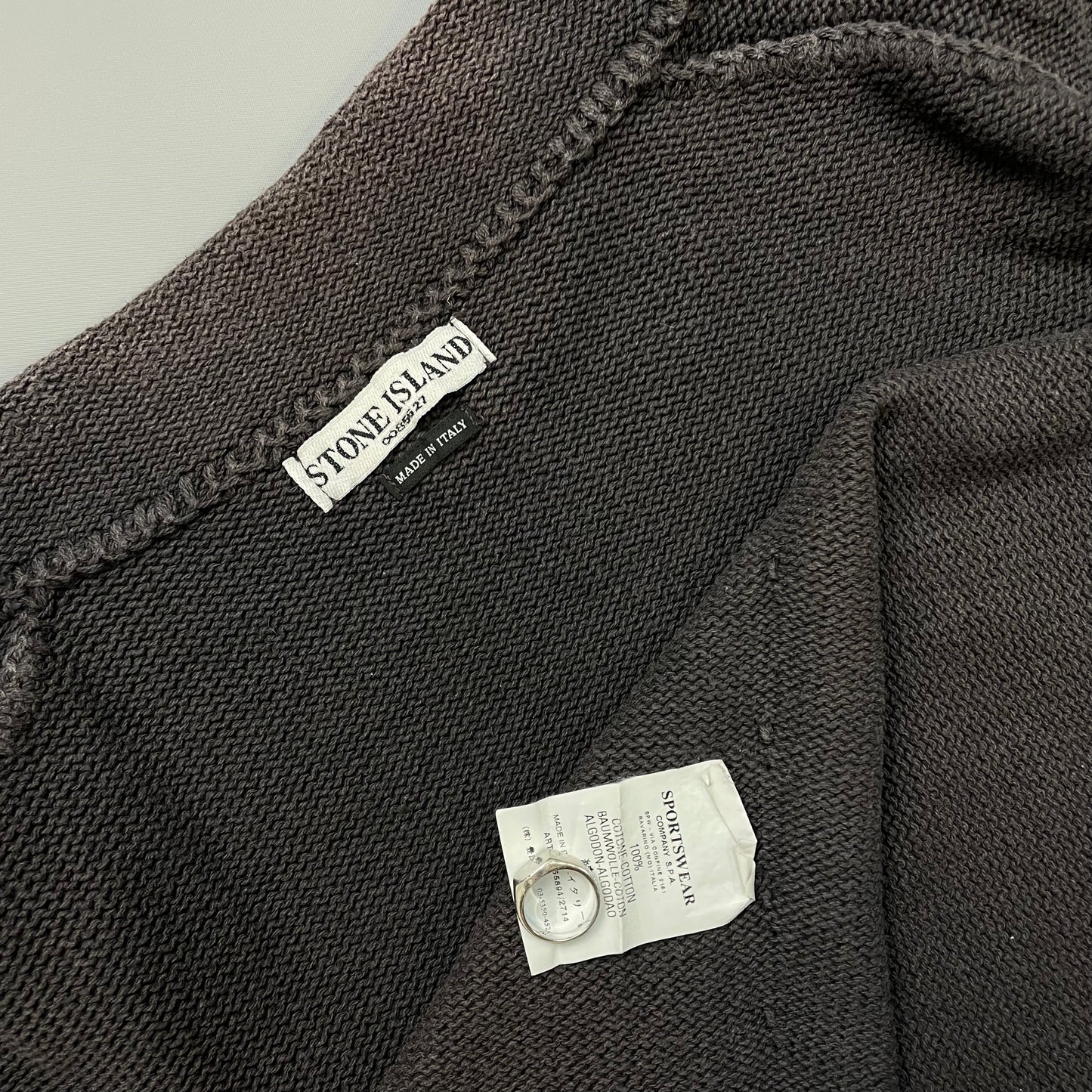 Stone Island Grey/Brown SS04 Midwieght Knit Mockneck Jumper