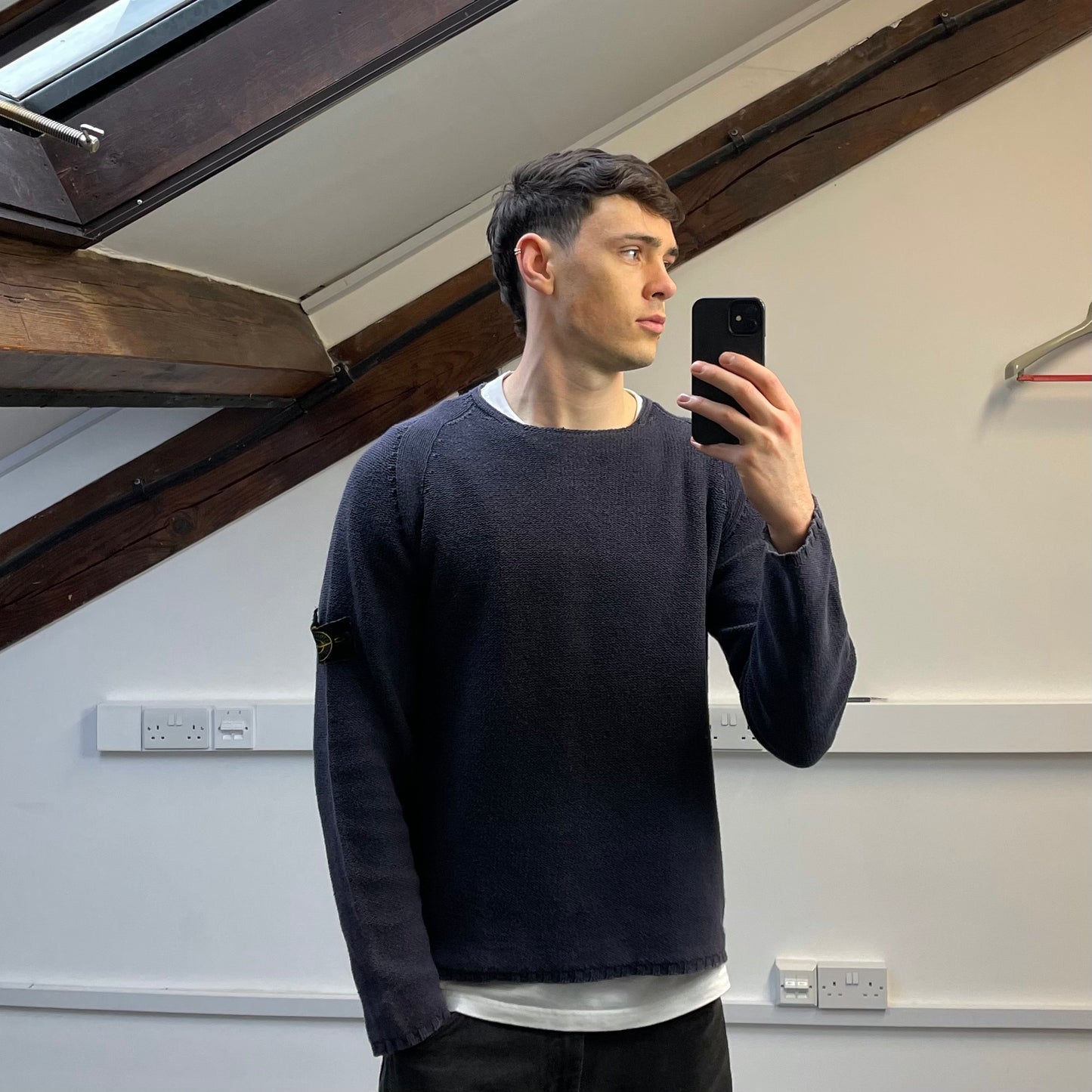 Stone Island Navy SS02 Midweight Knit Crewneck Jumper