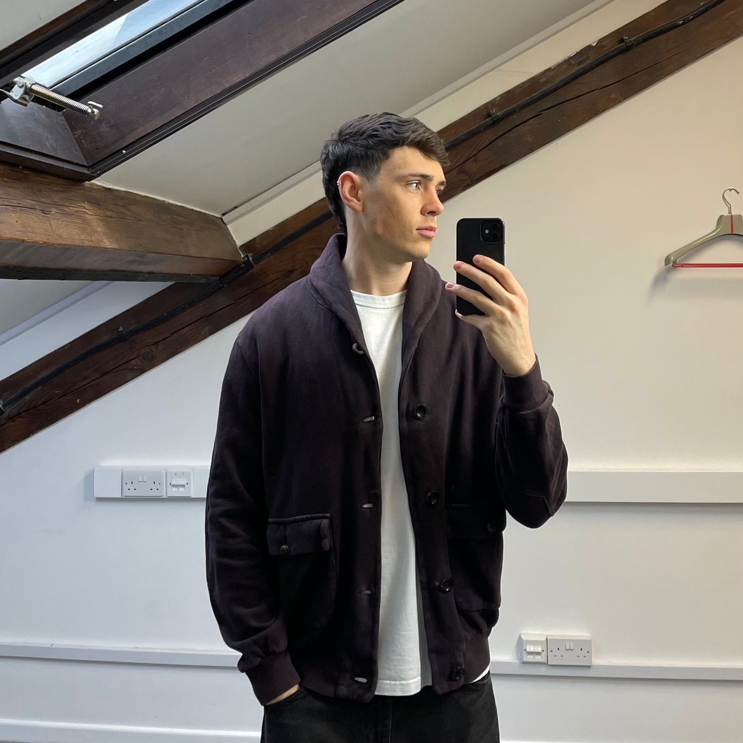 C.P. Company Brown AW10 Soft-Brush Cotton Button-Up Bomber Jacket