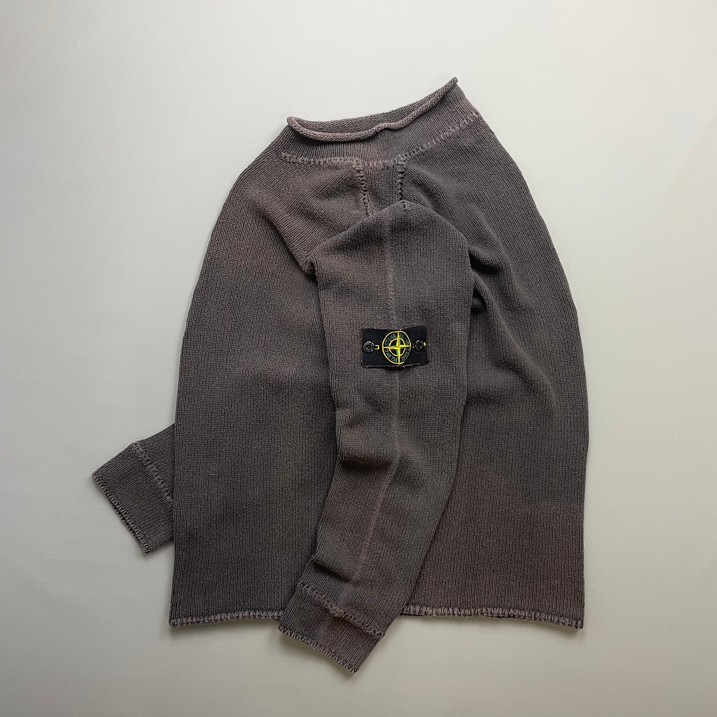 Stone Island Grey/Brown SS04 Midwieght Knit Mockneck Jumper