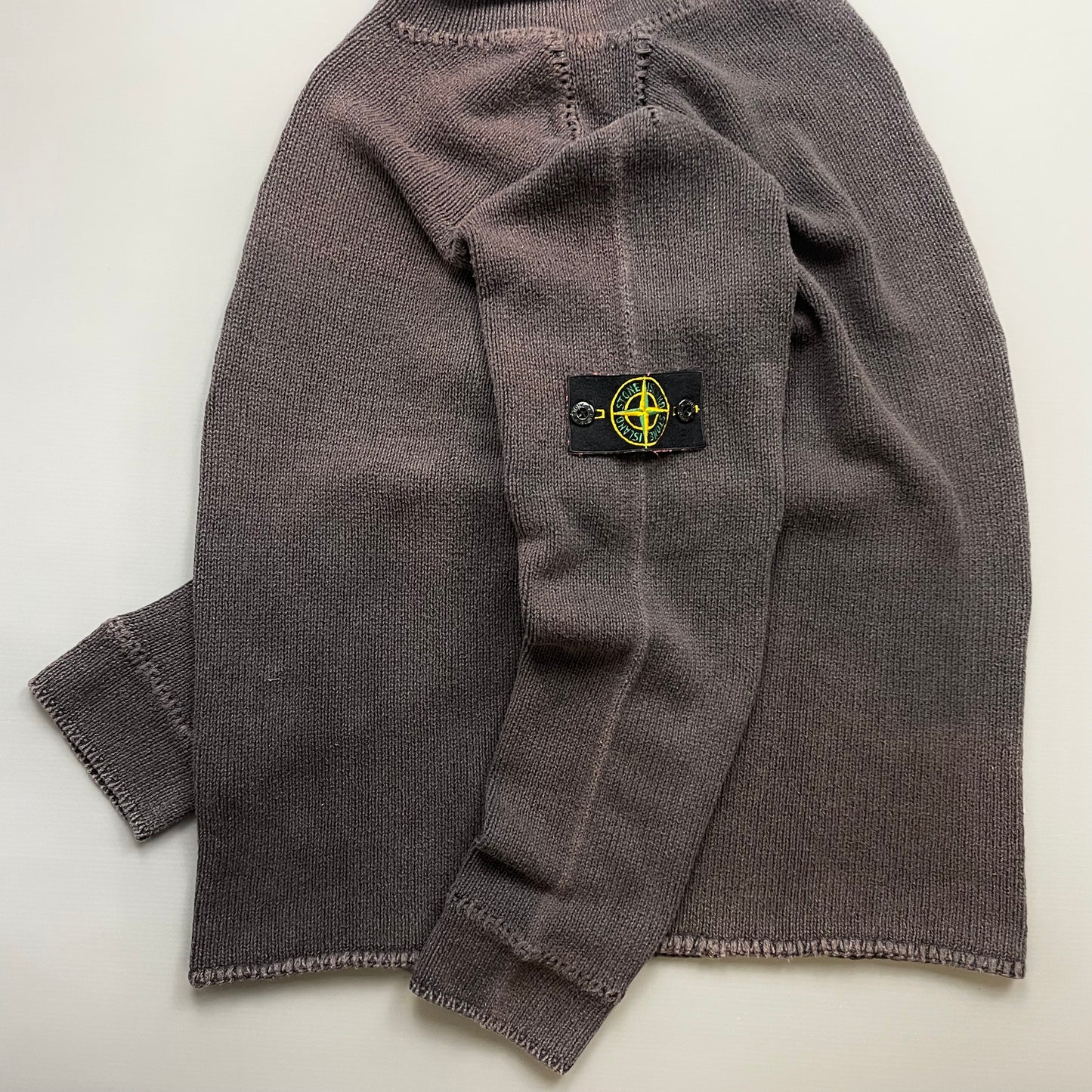 Stone Island Grey/Brown SS04 Midwieght Knit Mockneck Jumper