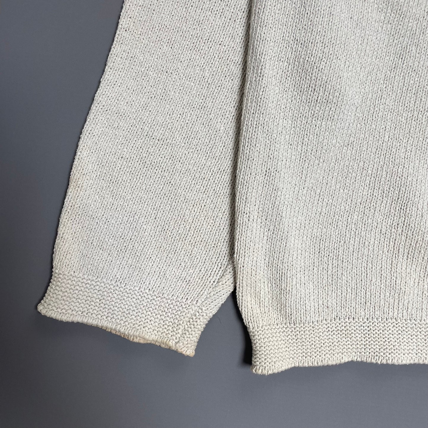 Stone Island SS96 Cream Knit Jumper with Green Edge Badge