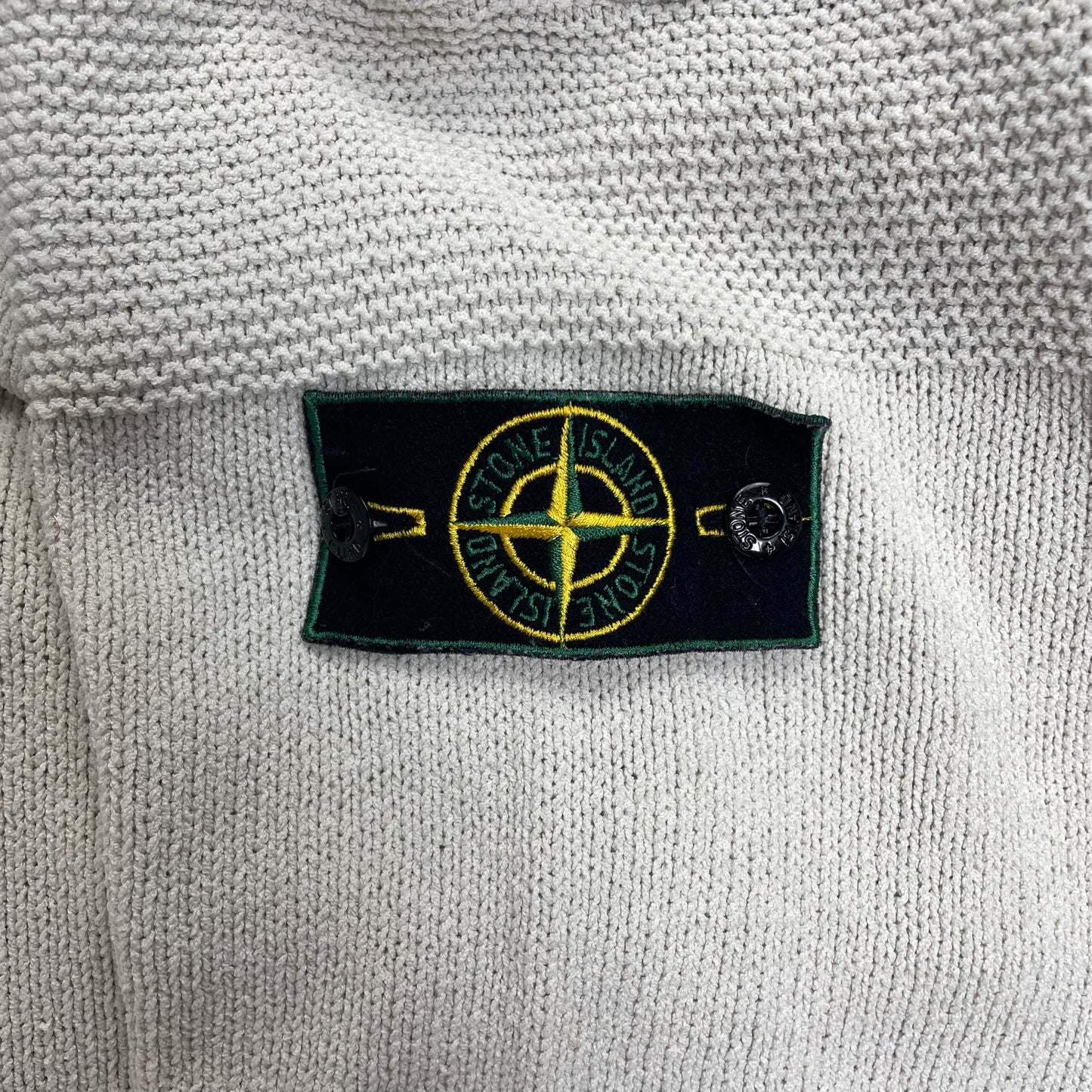 Stone Island SS96 Cream Knit Jumper with Green Edge Badge