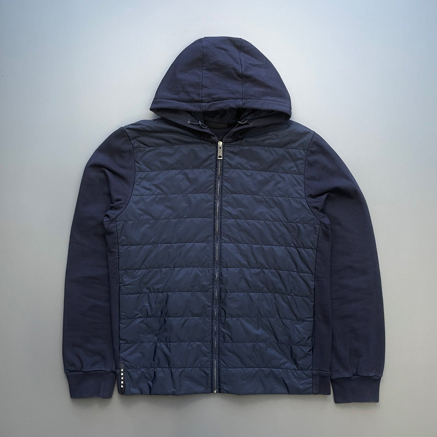 Prada Sport Navy 2019 Padded Hybrid Hooded Jacket