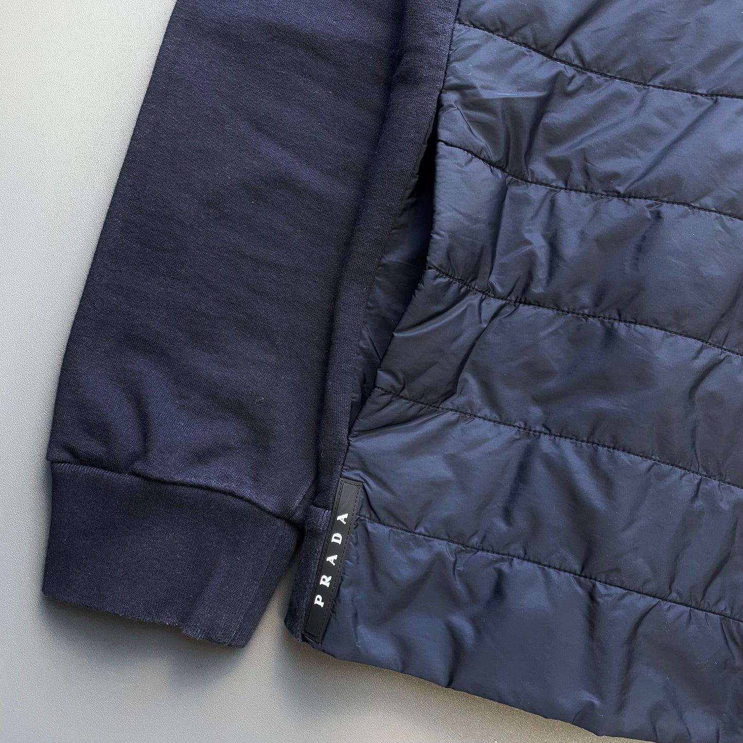 Prada Sport Navy 2019 Padded Hybrid Hooded Jacket