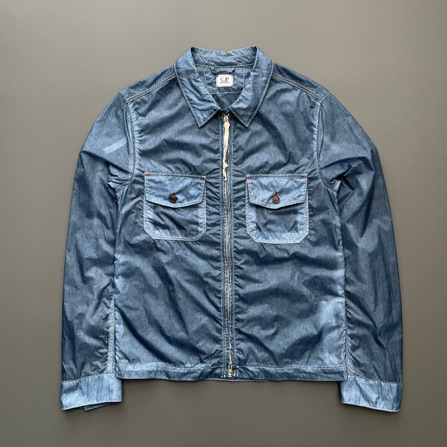 C.P. Company Blue Two-Tone Lightweight Nylon Overshirt