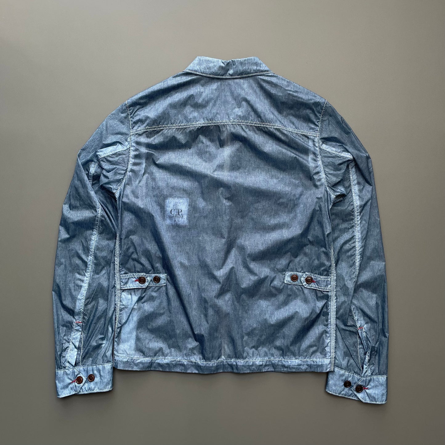 C.P. Company Blue Two-Tone Lightweight Nylon Overshirt