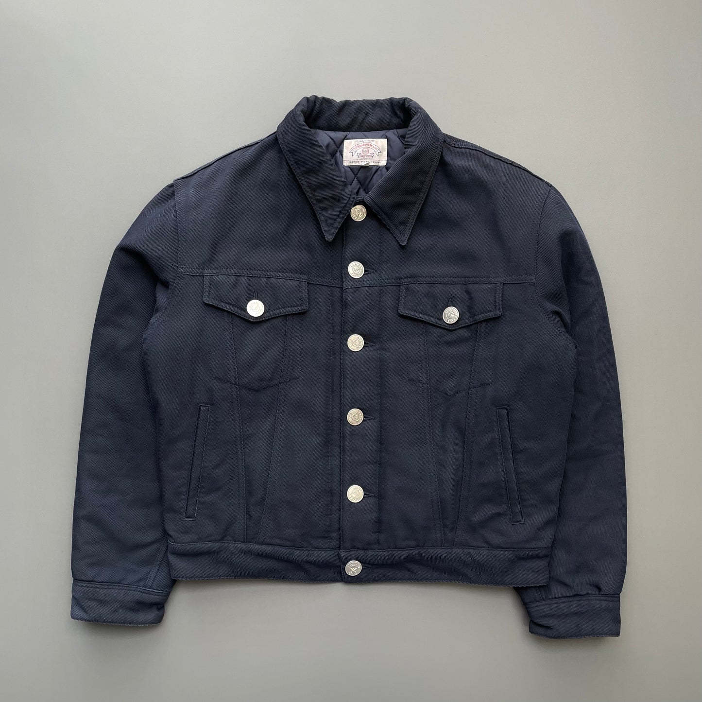 Armani Jeans Navy 90s Padded Trucker Jacket