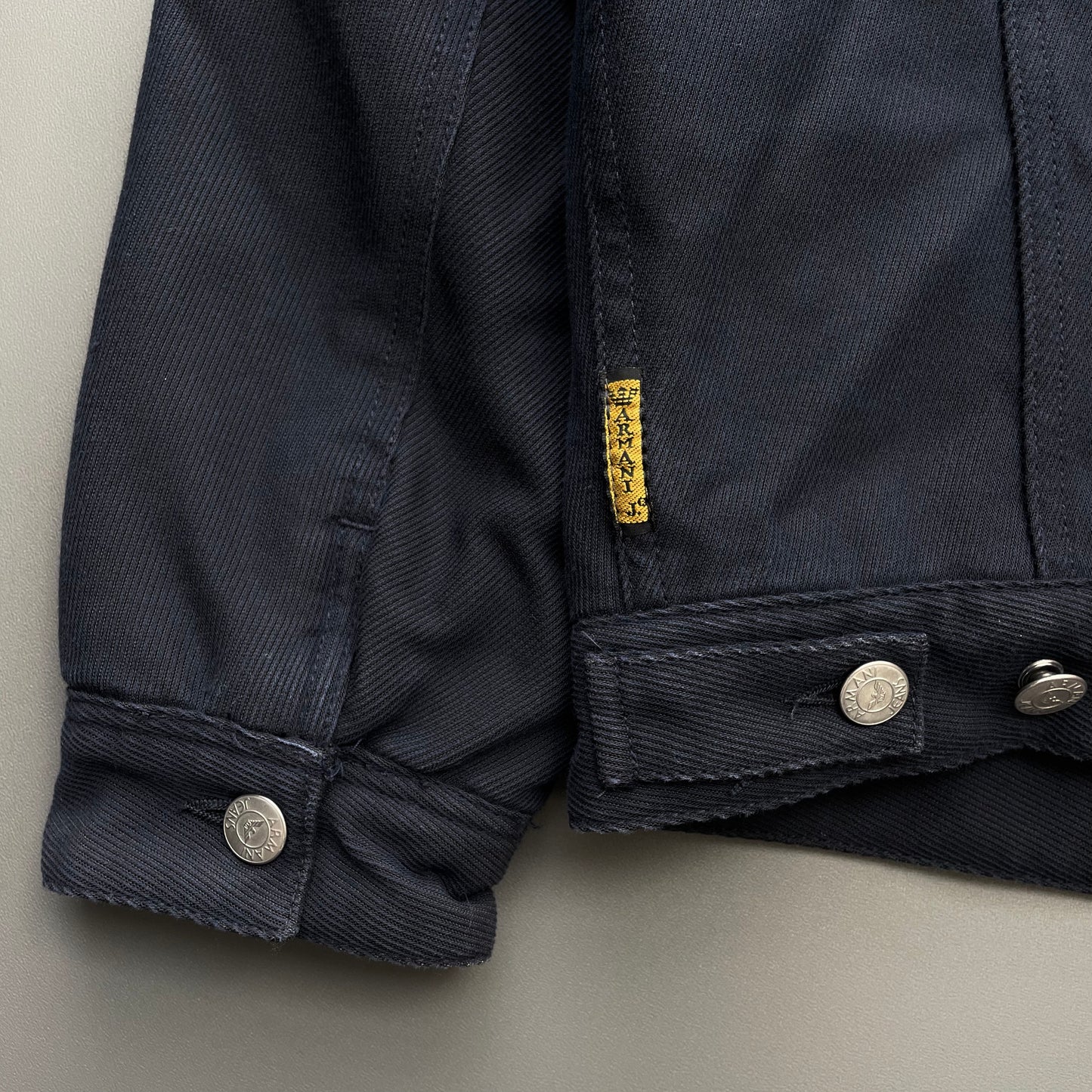 Armani Jeans Navy 90s Padded Trucker Jacket
