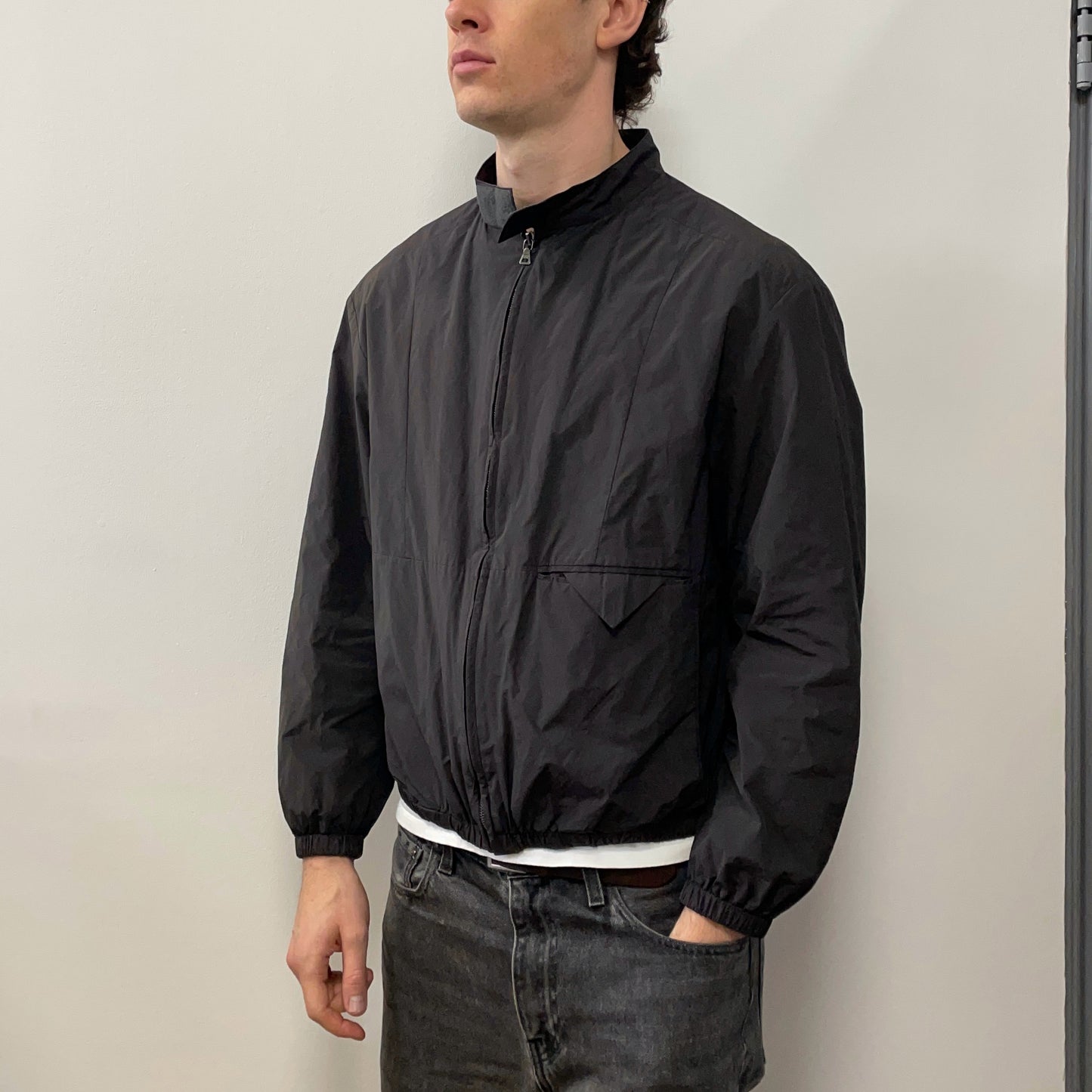 Prada Grey 2006 Minimalistic Biker Track Jacket
