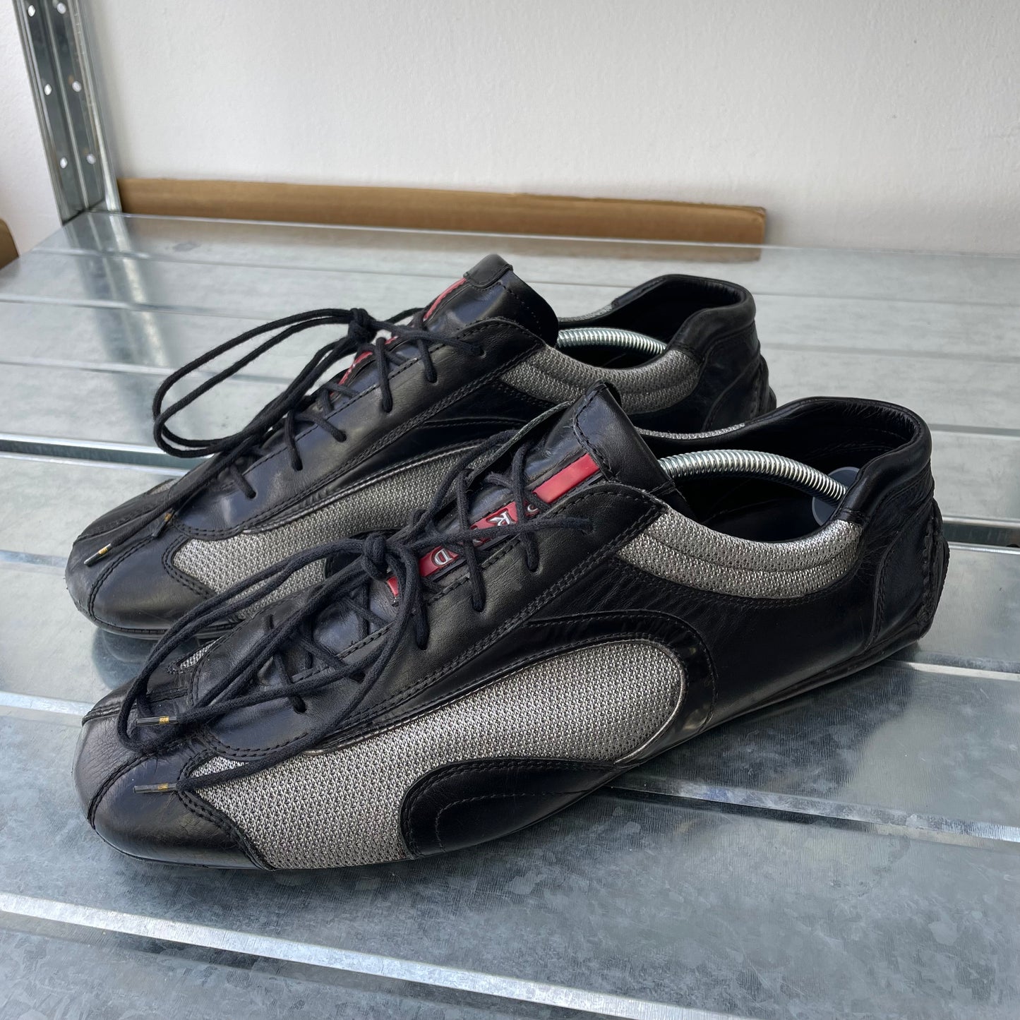 Prada Black & Grey 00s Monte Carlo Leather Trainers