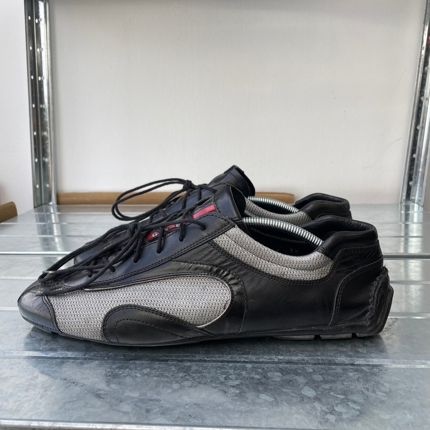 Prada Black & Grey 00s Monte Carlo Leather Trainers