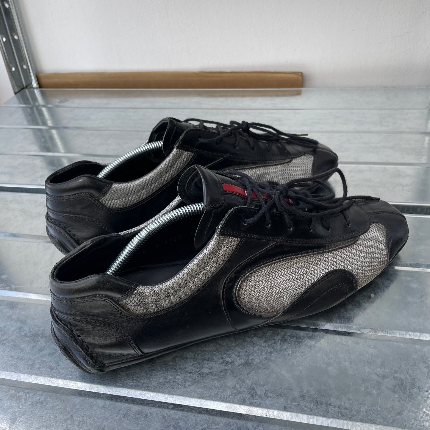 Prada Black & Grey 00s Monte Carlo Leather Trainers