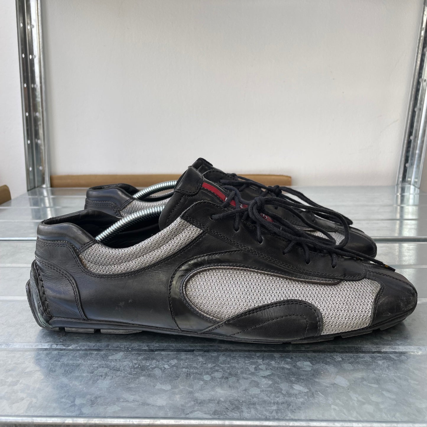 Prada Black & Grey 00s Monte Carlo Leather Trainers