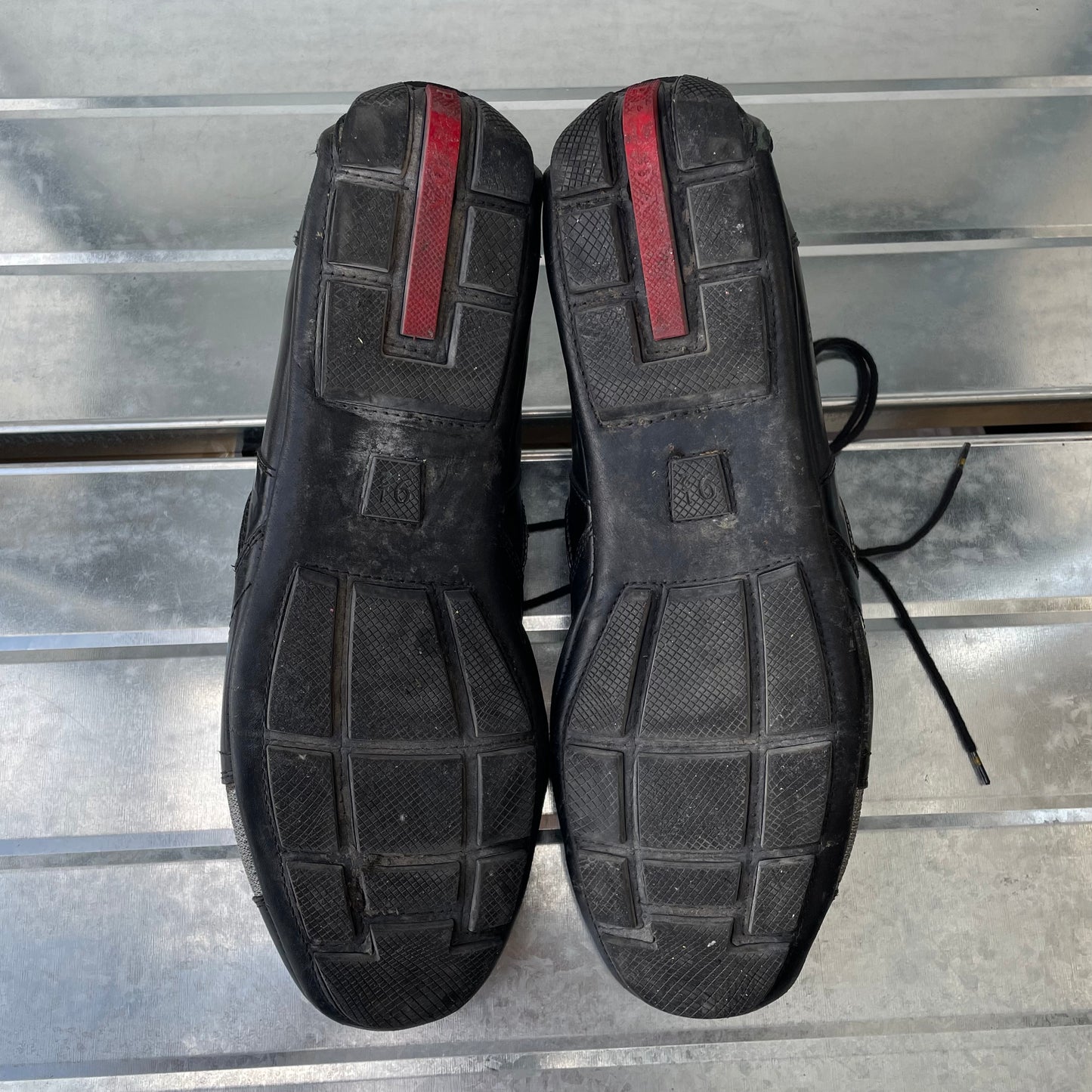 Prada Black & Grey 00s Monte Carlo Leather Trainers