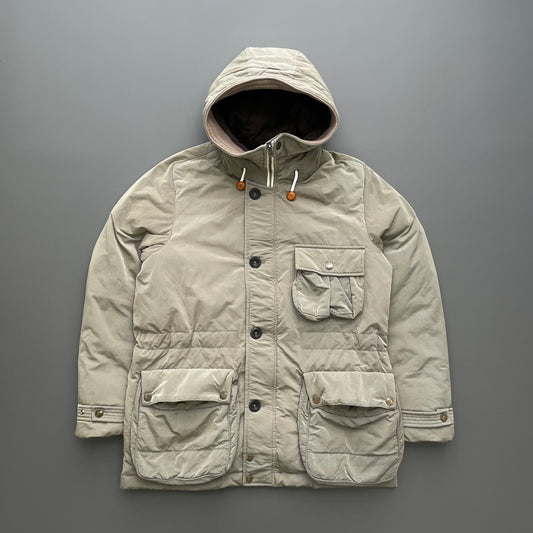 C.P. Company Beige AW10 Chrome Nylon Down Hooded Parka Jacket